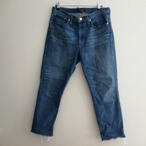 J.Crew Slim Broken In Boyfriend Jeans Raw Hem Ankle Length Size 29
